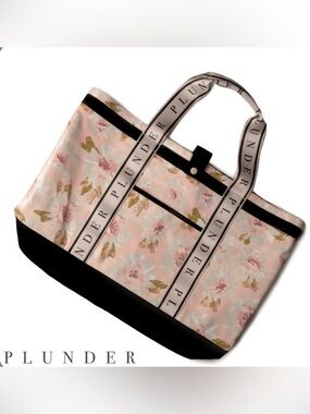 Plunder Pink & Black tote bag Woman’s carry all purse over night handbag